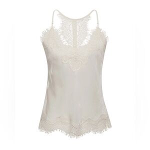Gold Hawk White Lace Slip Chemise NWT M leather/lace